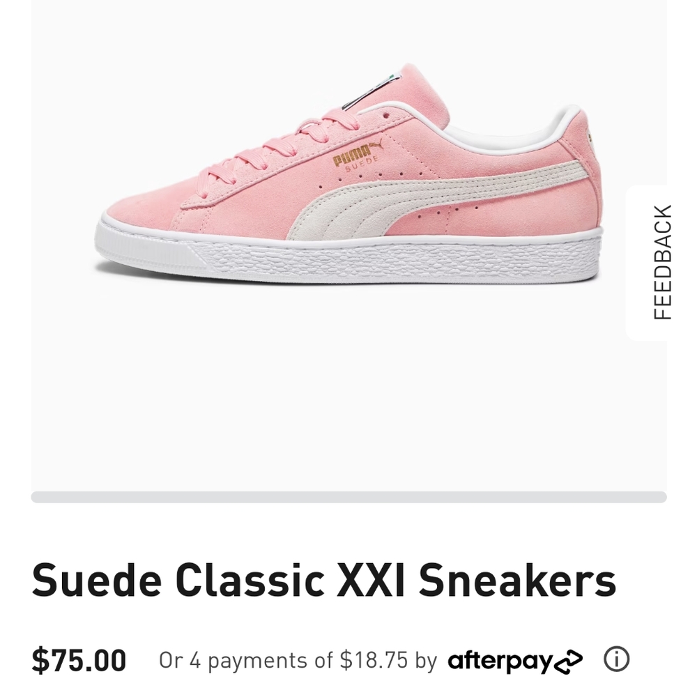 Puma pink men's suede classic sneaker